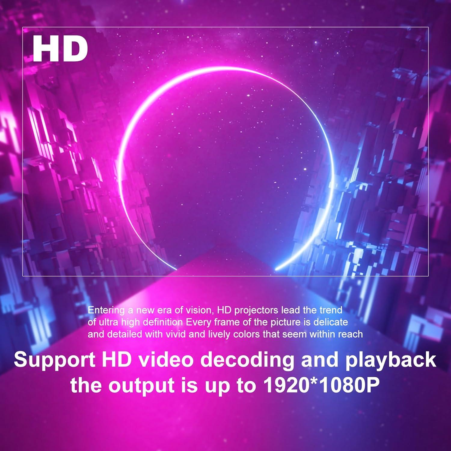 Proyector Portátil JPHPL Q5 Mini 4K HD Bluetooth WiFi Blanco