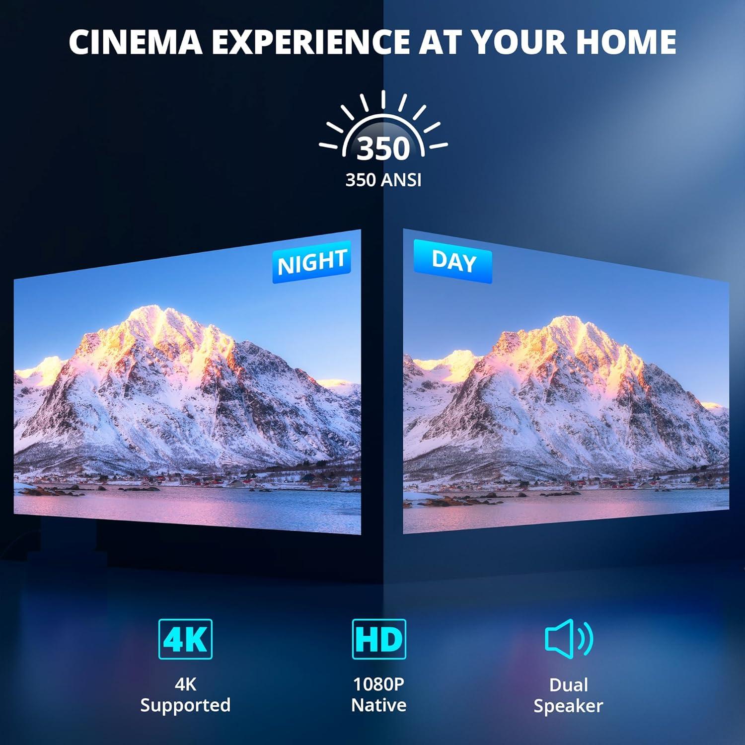 Proyector Mini Inalámbrico Dragon Touch L01 1080P 350 ANSI 4K