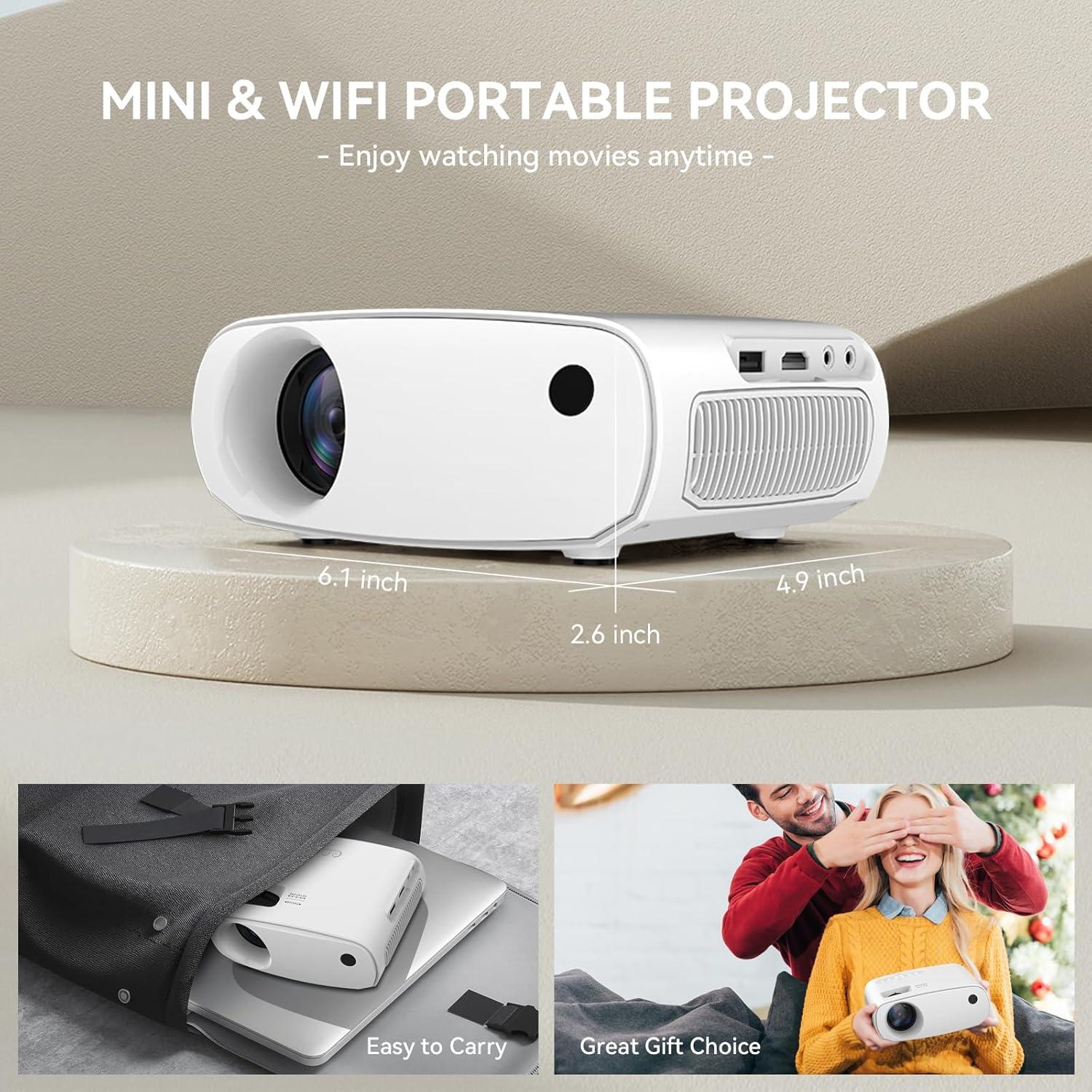 Mini Proyector Portátil Euphoricca X26 1080P Full HD Wifi Bluetooth