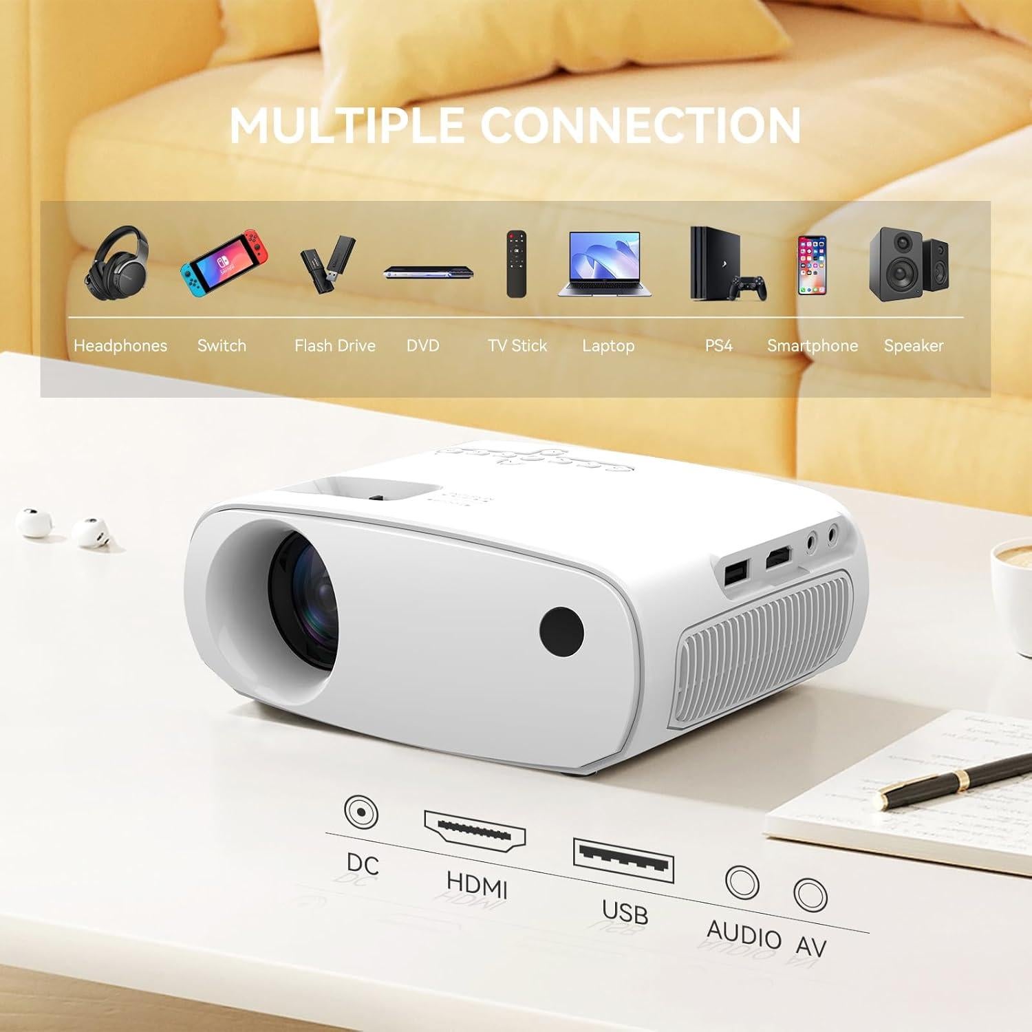 Mini Proyector Portátil Euphoricca X26 1080P Full HD Wifi Bluetooth