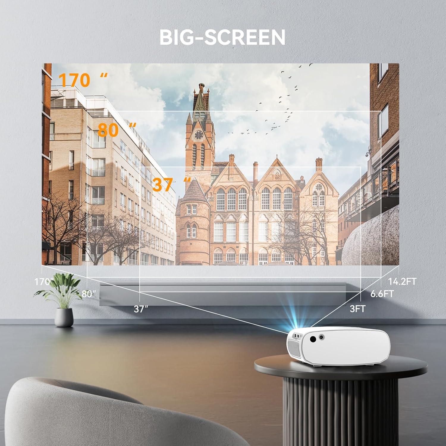 Mini Proyector Portátil Euphoricca X26 1080P Full HD Wifi Bluetooth