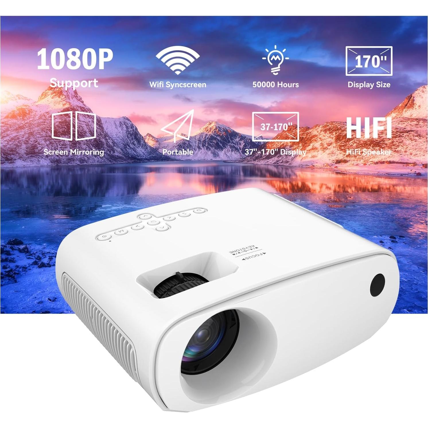 Mini Proyector Portátil Euphoricca X26 1080P Full HD Wifi Bluetooth