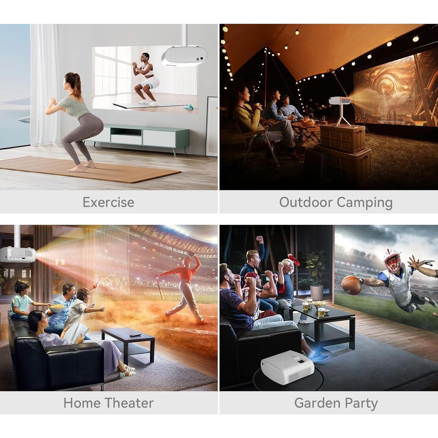 Mini Proyector Portátil Euphoricca X26 1080P Full HD Wifi Bluetooth