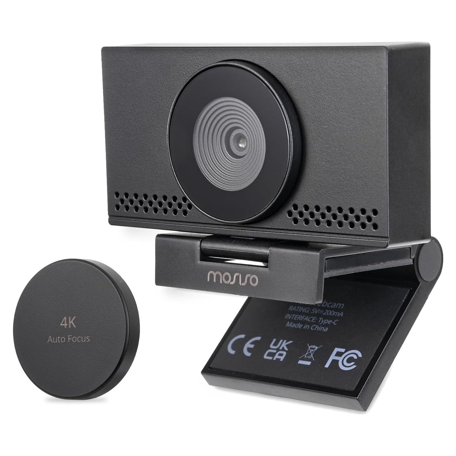 Cámara Web 4K MOSISO con Micrófono y Corrección de Luz