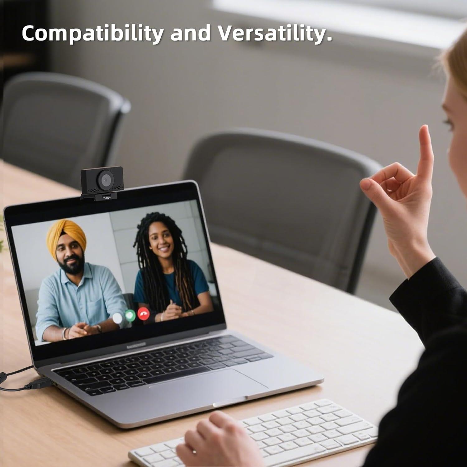 Cámara Web 4K MOSISO con Micrófono y Corrección de Luz