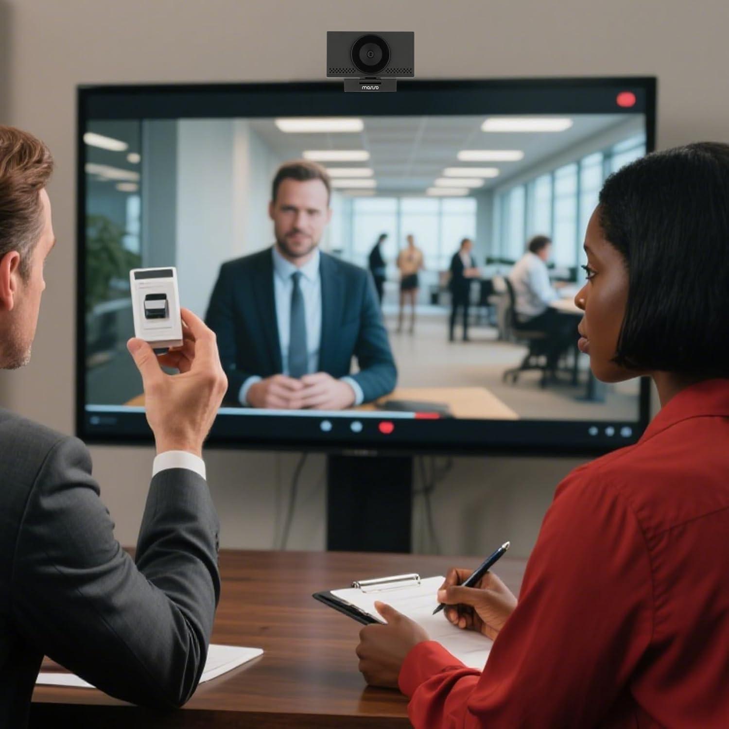 Cámara Web 4K MOSISO con Micrófono y Corrección de Luz