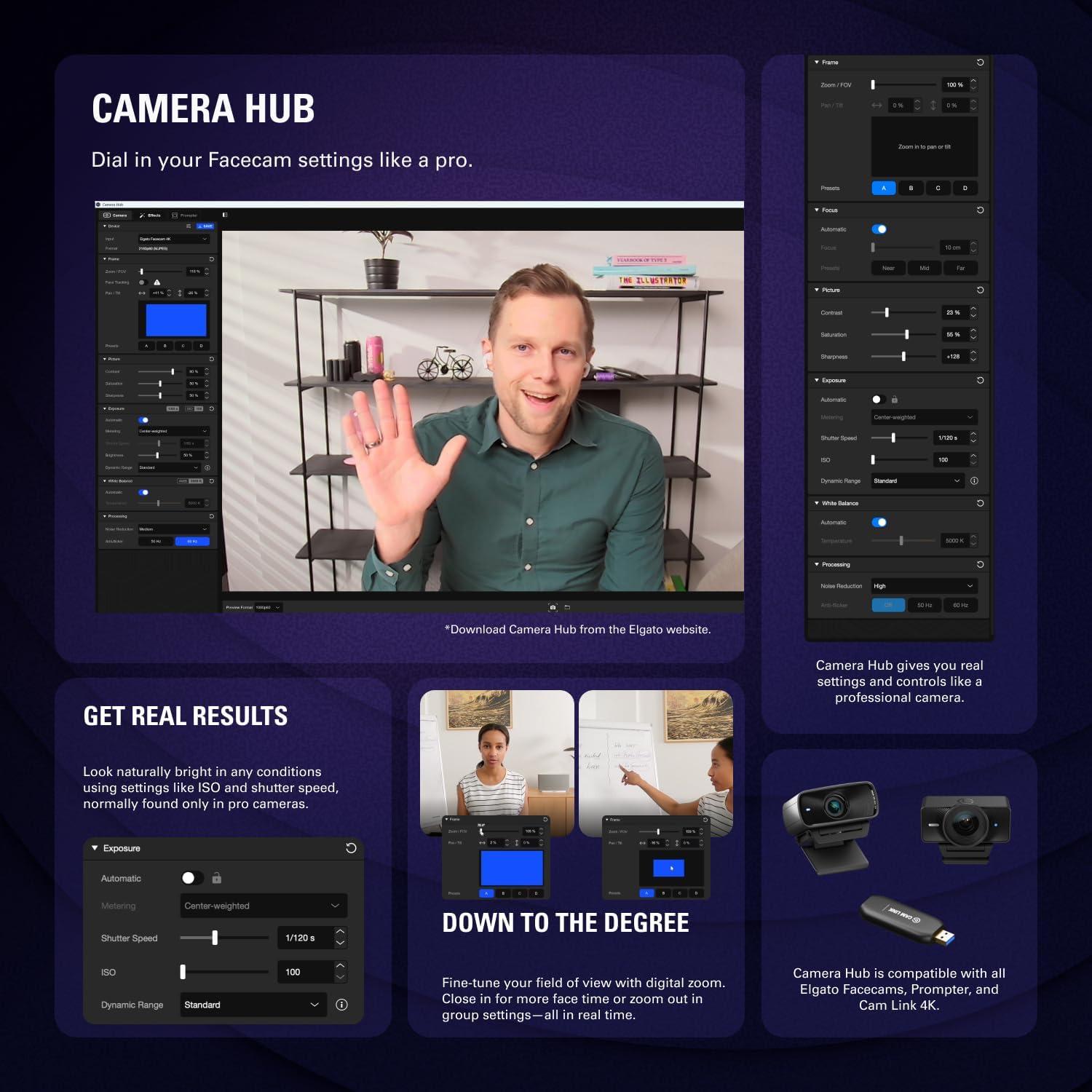 Webcam 4K Elgato Facecam 4K60 - Ultra HD, USB-C, HDR