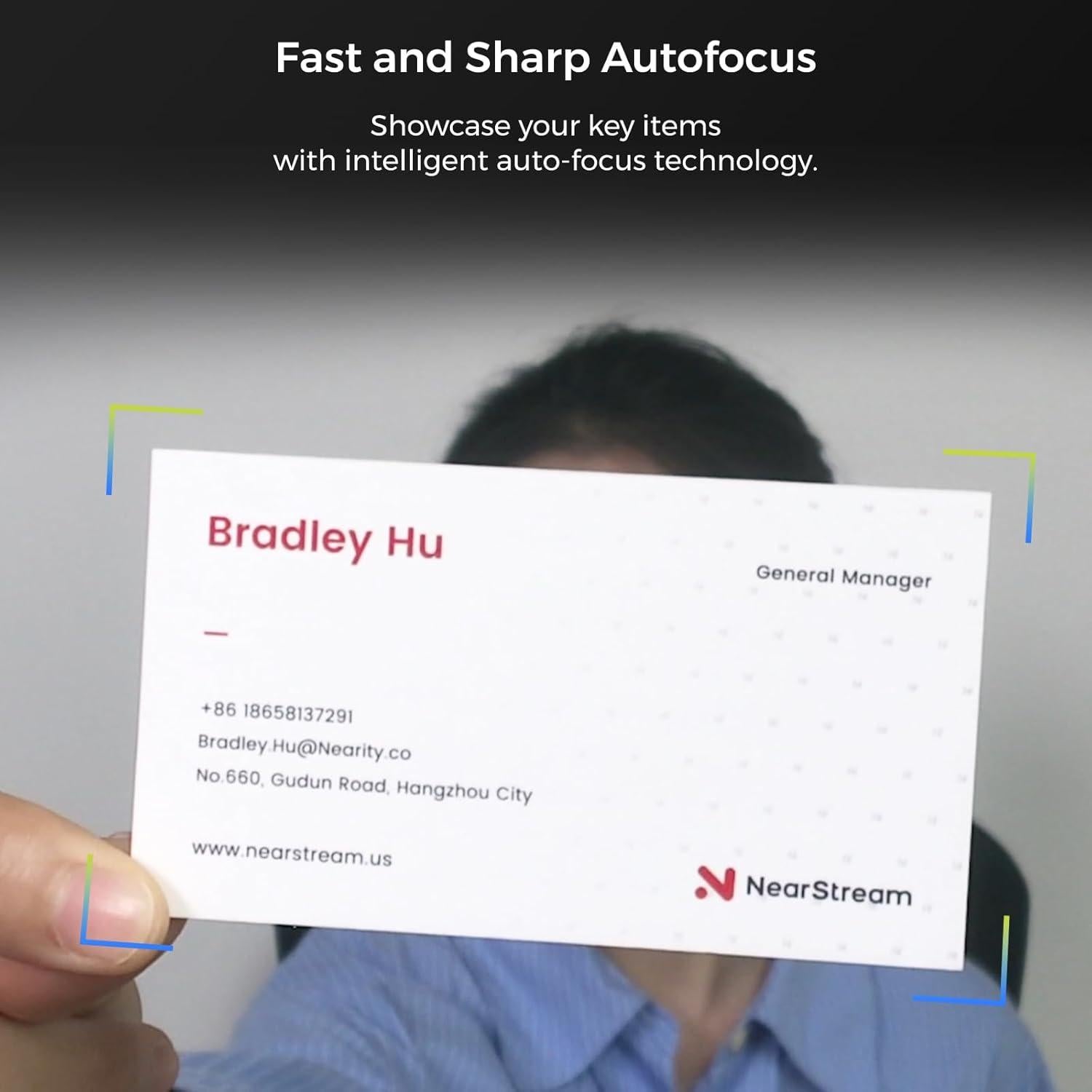 Cámara web 4K NearStream V08 con micrófono y FOV ajustable