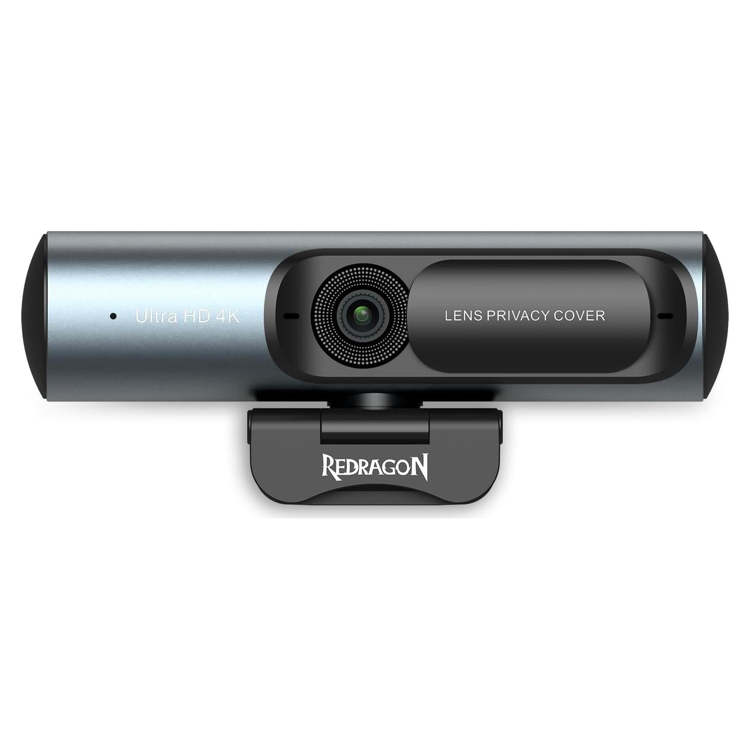 Webcam 4K Redragon GW911 con micrófono dual y enfoque automático