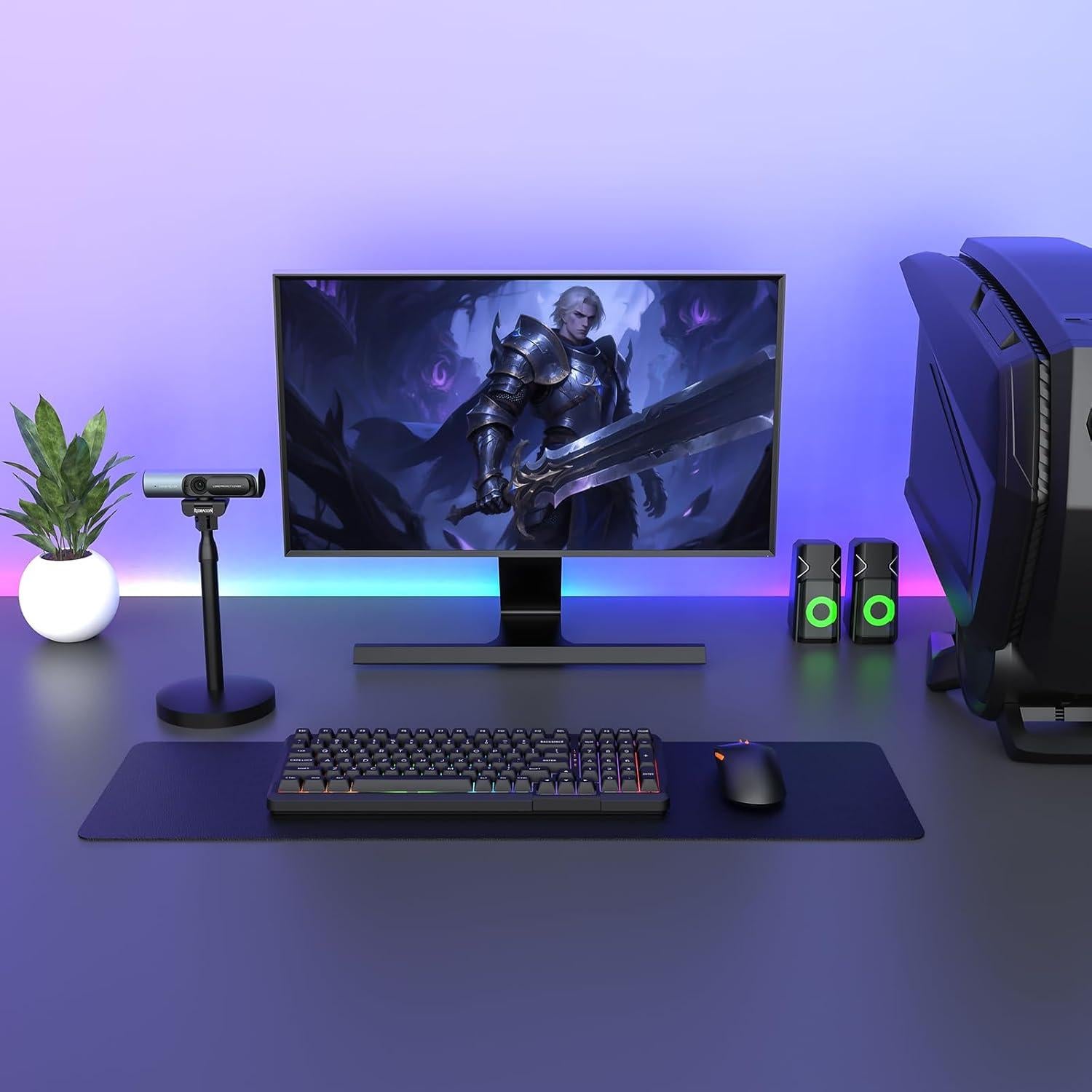 Webcam 4K Redragon GW911 con micrófono dual y enfoque automático