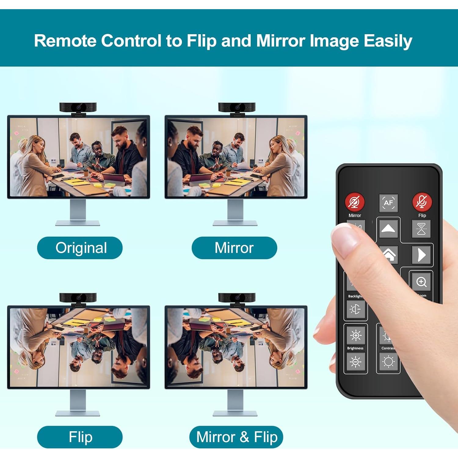 Cámara Web 4K MOERTEK MT608 con Luz LED y Micrófonos Dual