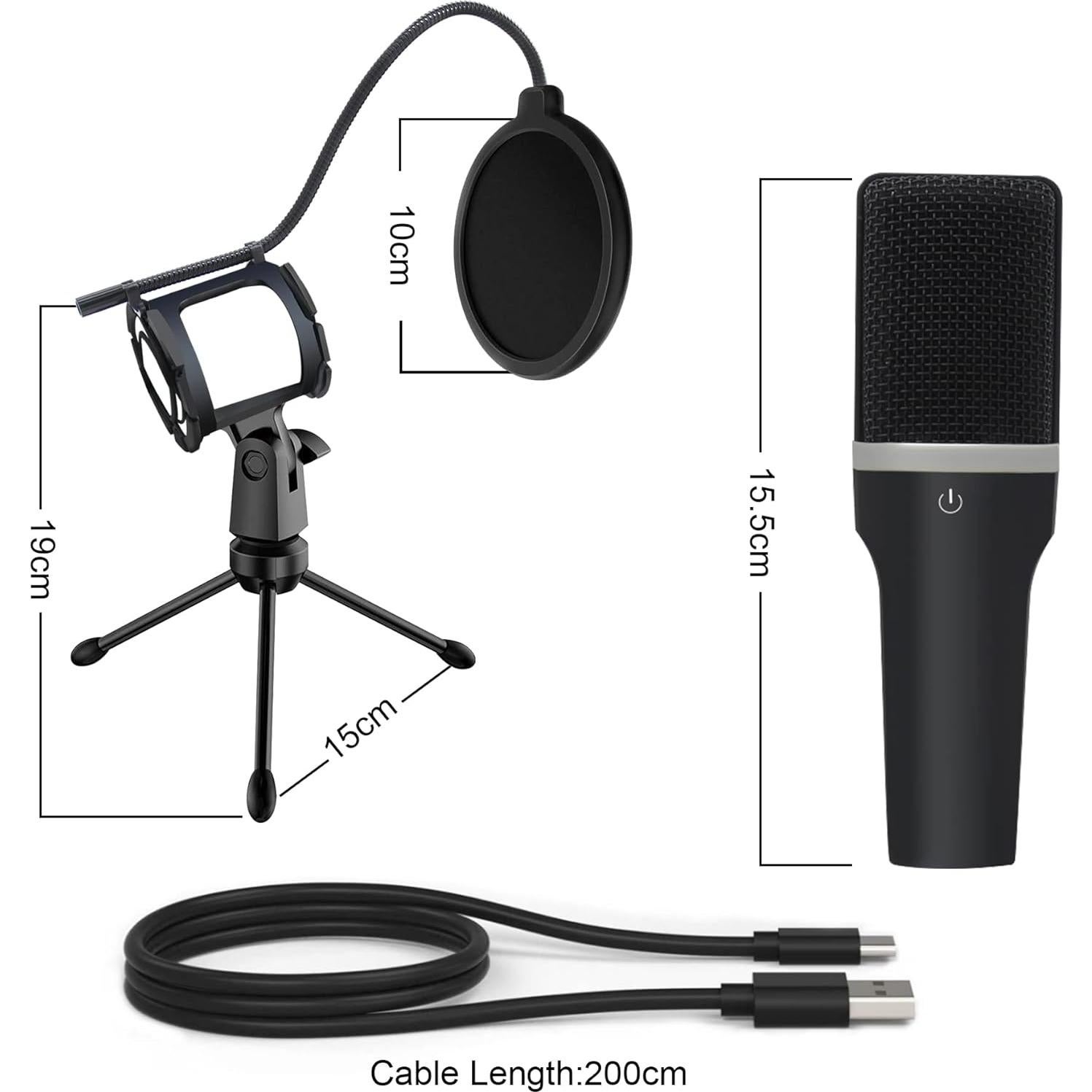 Micrófono USB YOTOMIGUO Q5 para Gaming y Podcasting, Cardioide