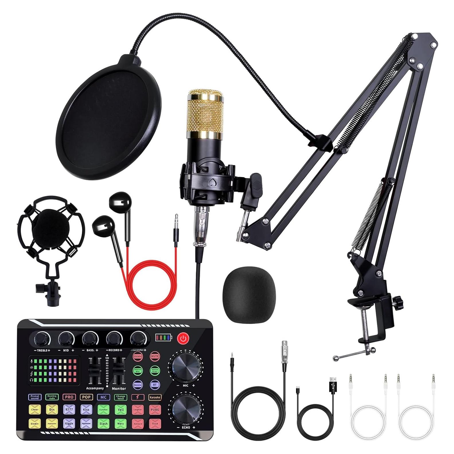 Kit de Podcast ALSO GO BM-800 y Tarjeta de Sonido F998