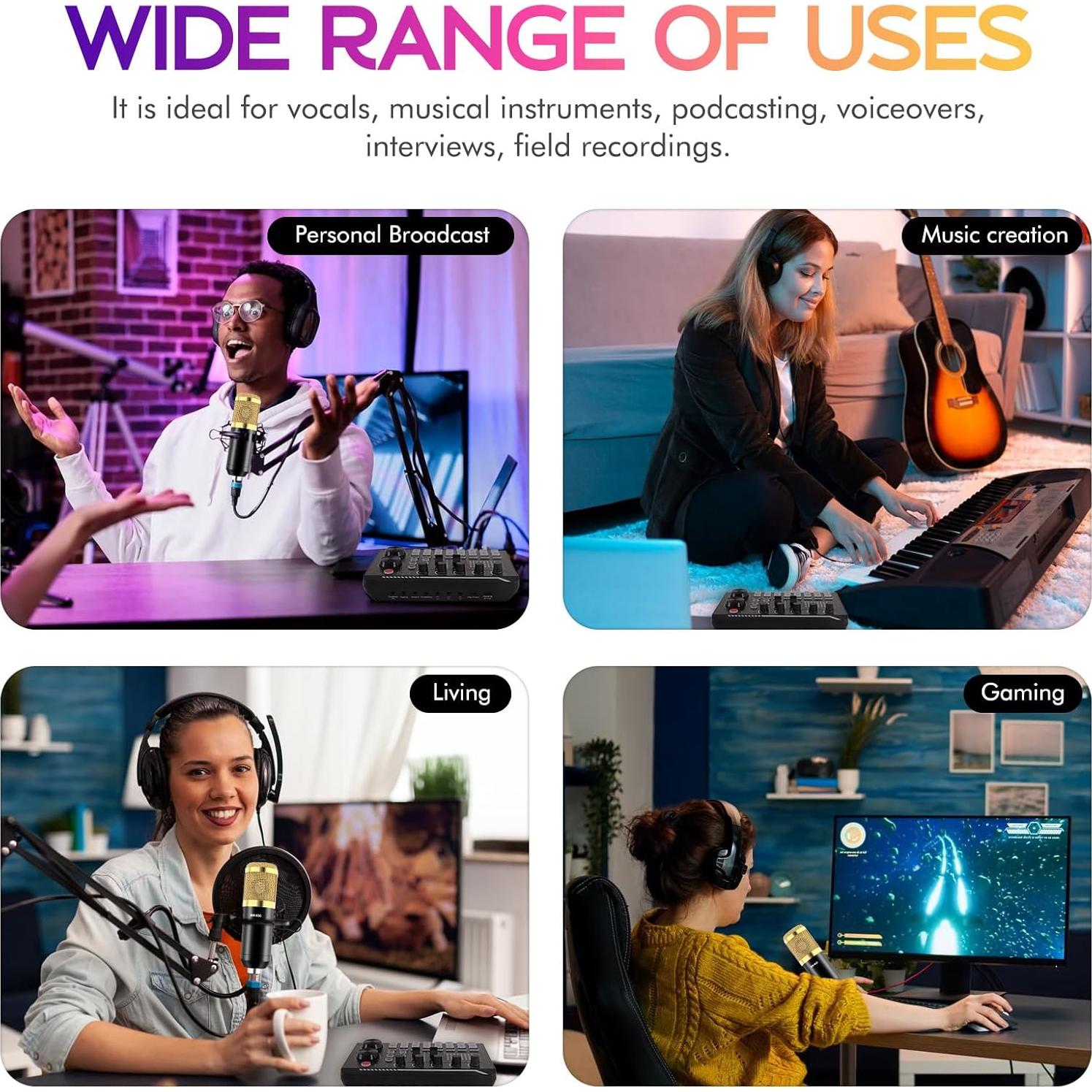 Kit de Podcast ALSO GO BM-800 y Tarjeta de Sonido F998