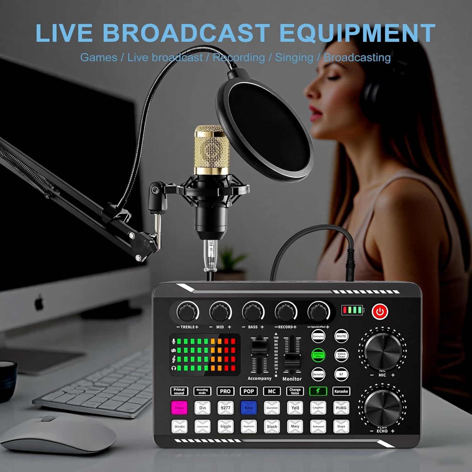 Kit de Podcast ALSO GO BM-800 y Tarjeta de Sonido F998