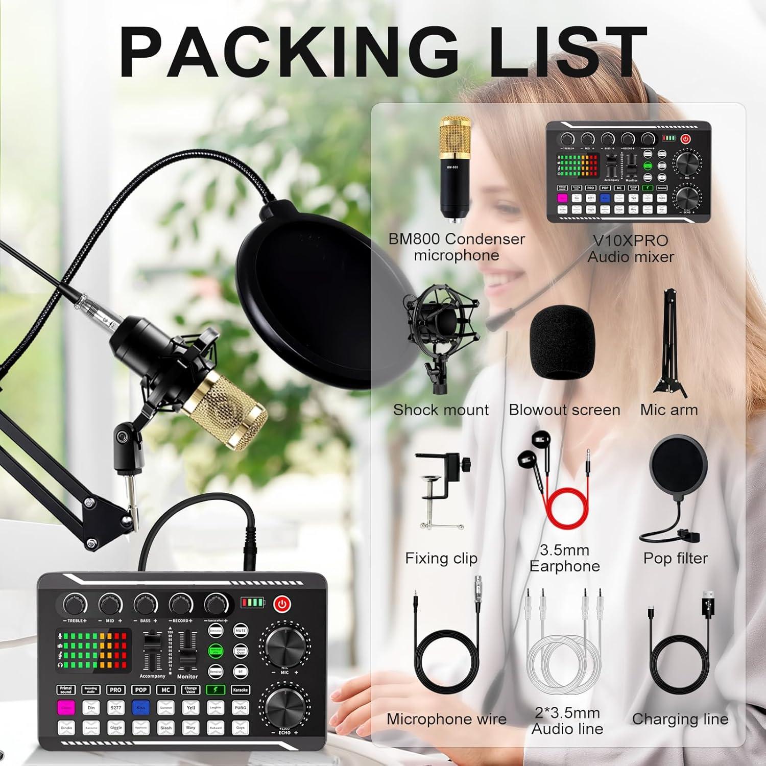 Kit de Podcast ALSO GO BM-800 y Tarjeta de Sonido F998