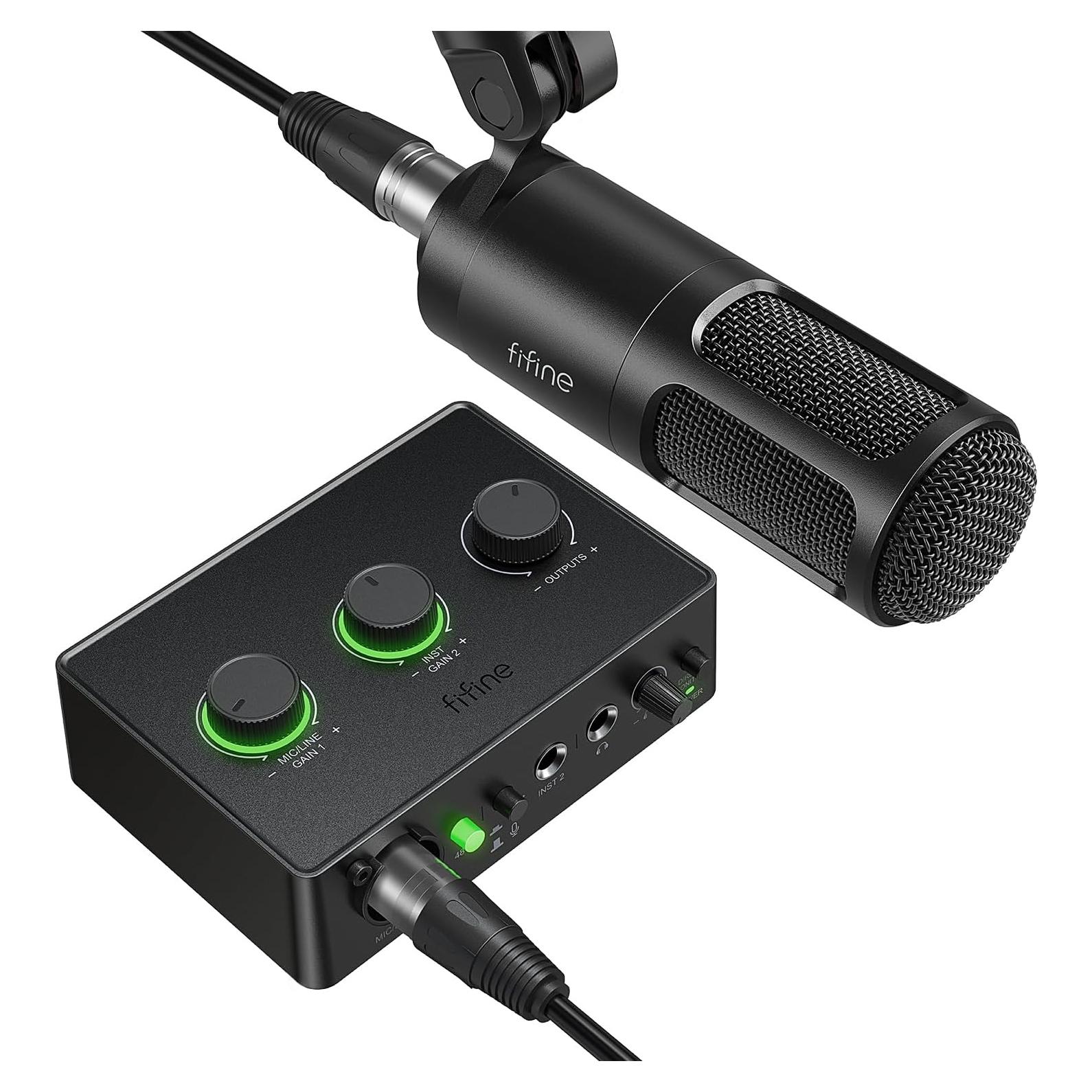 Kit de Grabación Musical FIFINE KS6 con Micrófono XLR y Mezclador USB