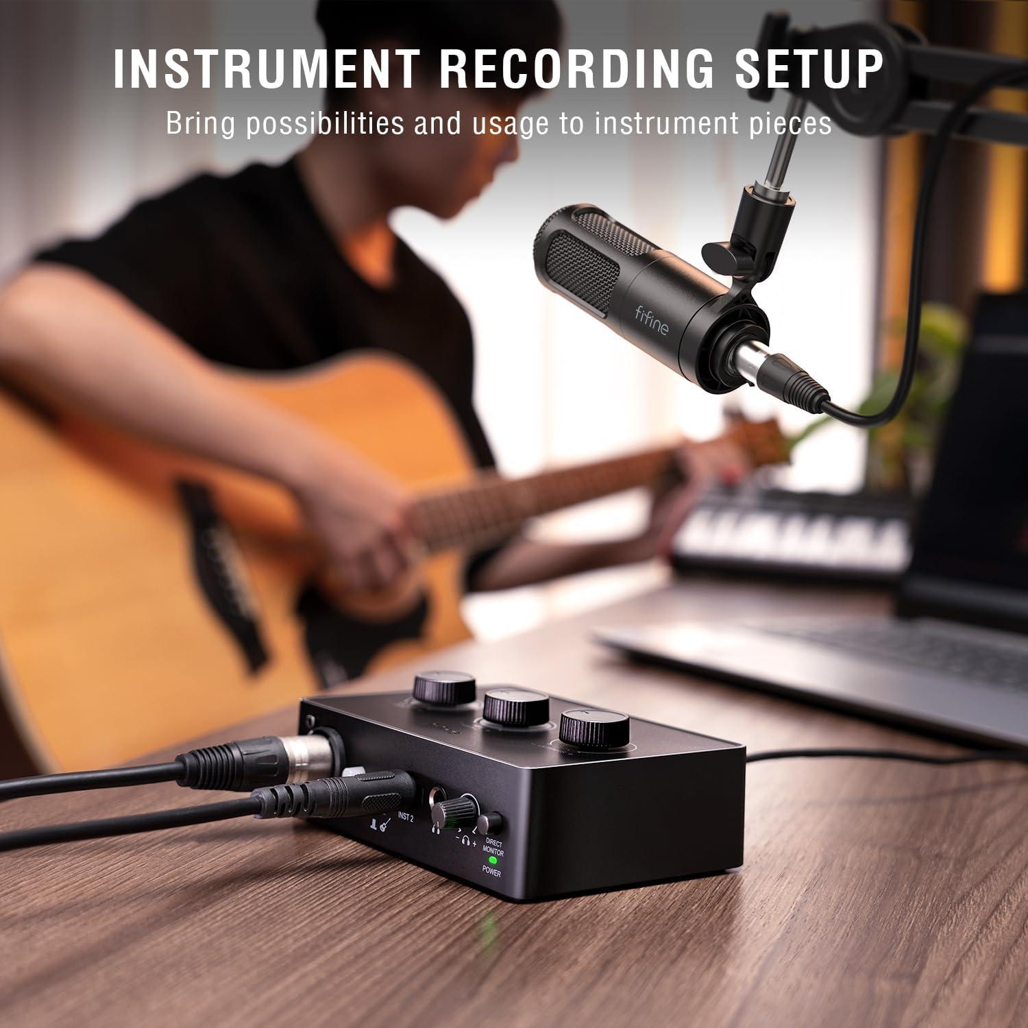 Kit de Grabación Musical FIFINE KS6 con Micrófono XLR y Mezclador USB