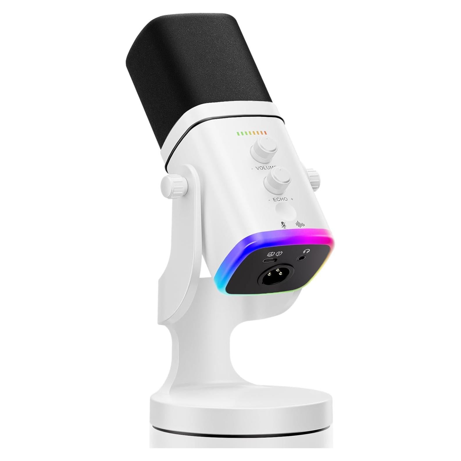 Micrófono Dinámico USB/XLR Facmogu YU8 para Juegos con RGB