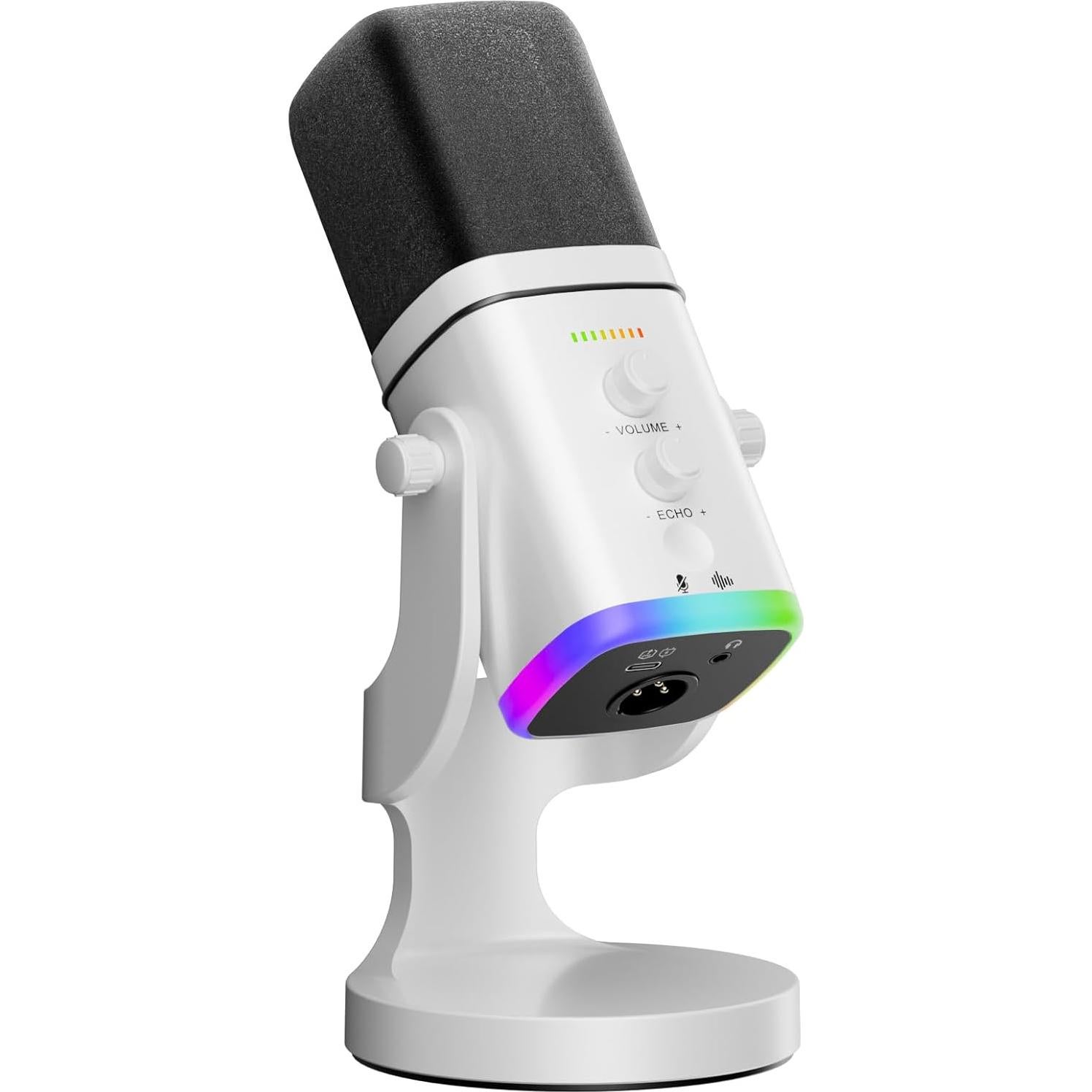 Micrófono Dinámico USB/XLR Facmogu YU8 para Juegos con RGB