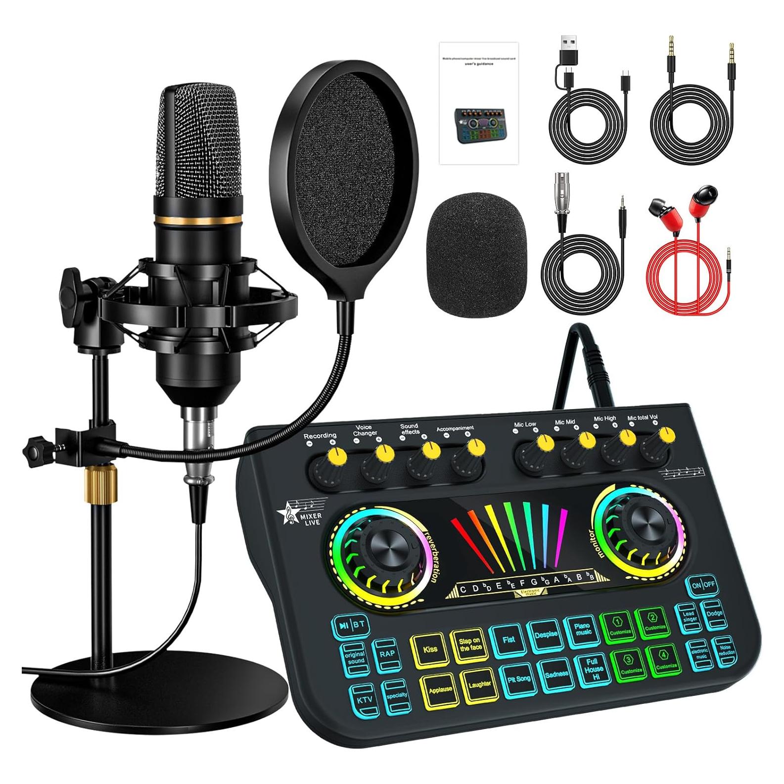 Kit de Podcast X3-BM700S con Mezclador y Micrófono 3.5mm