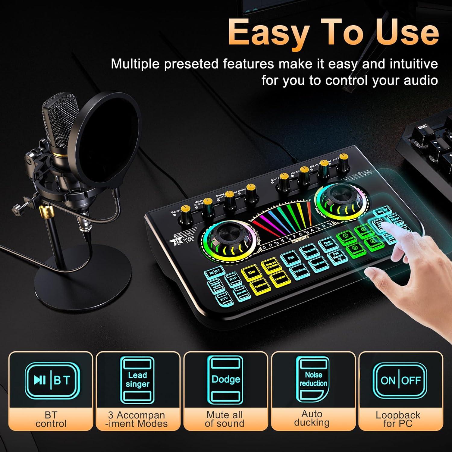 Kit de Podcast X3-BM700S con Mezclador y Micrófono 3.5mm