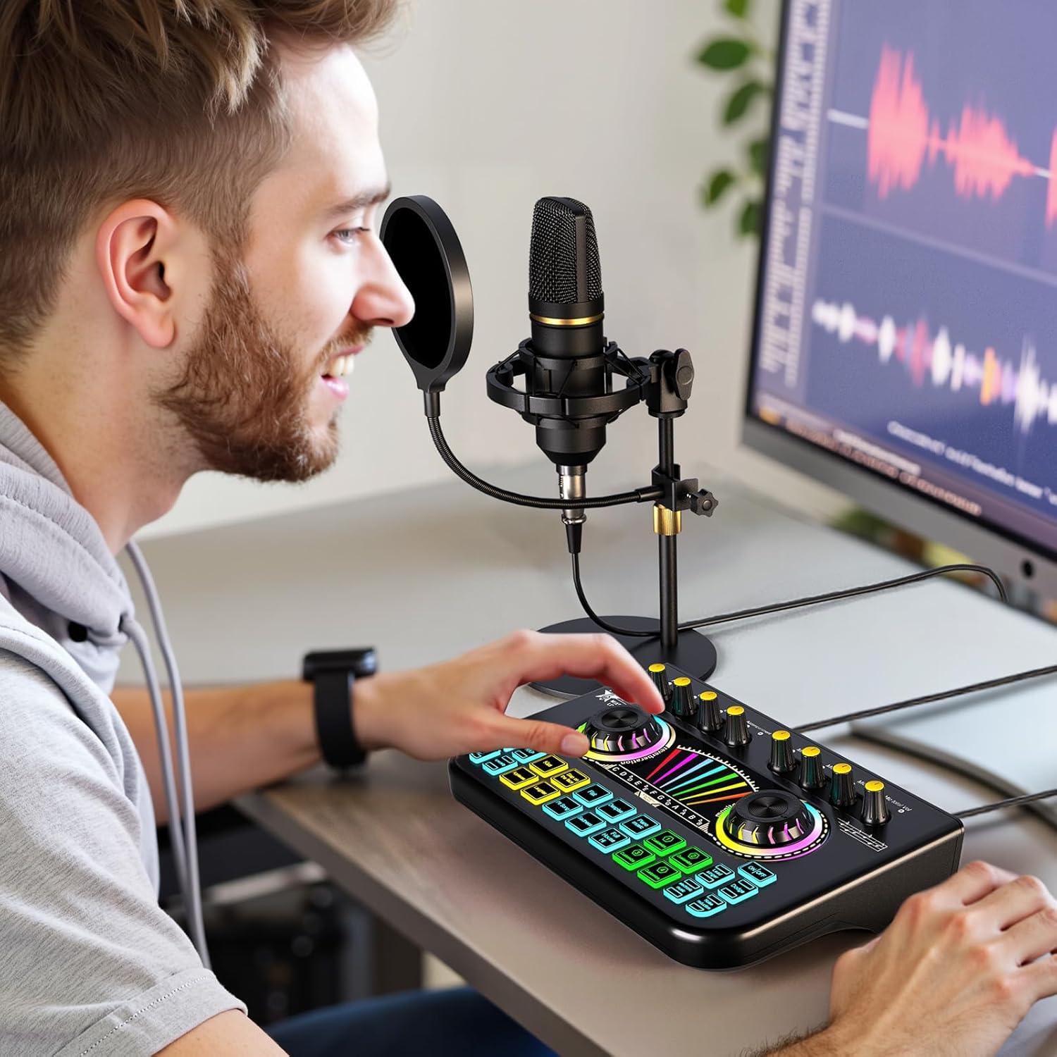 Kit de Podcast X3-BM700S con Mezclador y Micrófono 3.5mm