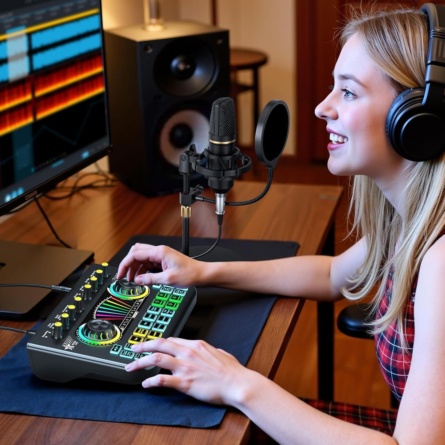 Kit de Podcast X3-BM700S con Mezclador y Micrófono 3.5mm