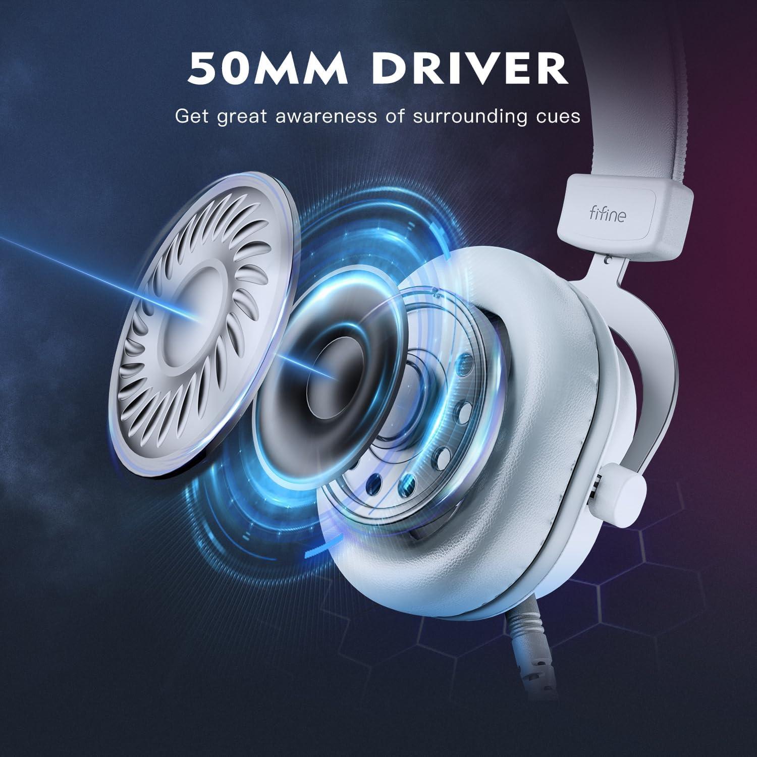 Auriculares Gaming FIFINE con Micrófono USB RGB 7.1 para PC/PS4/PS5