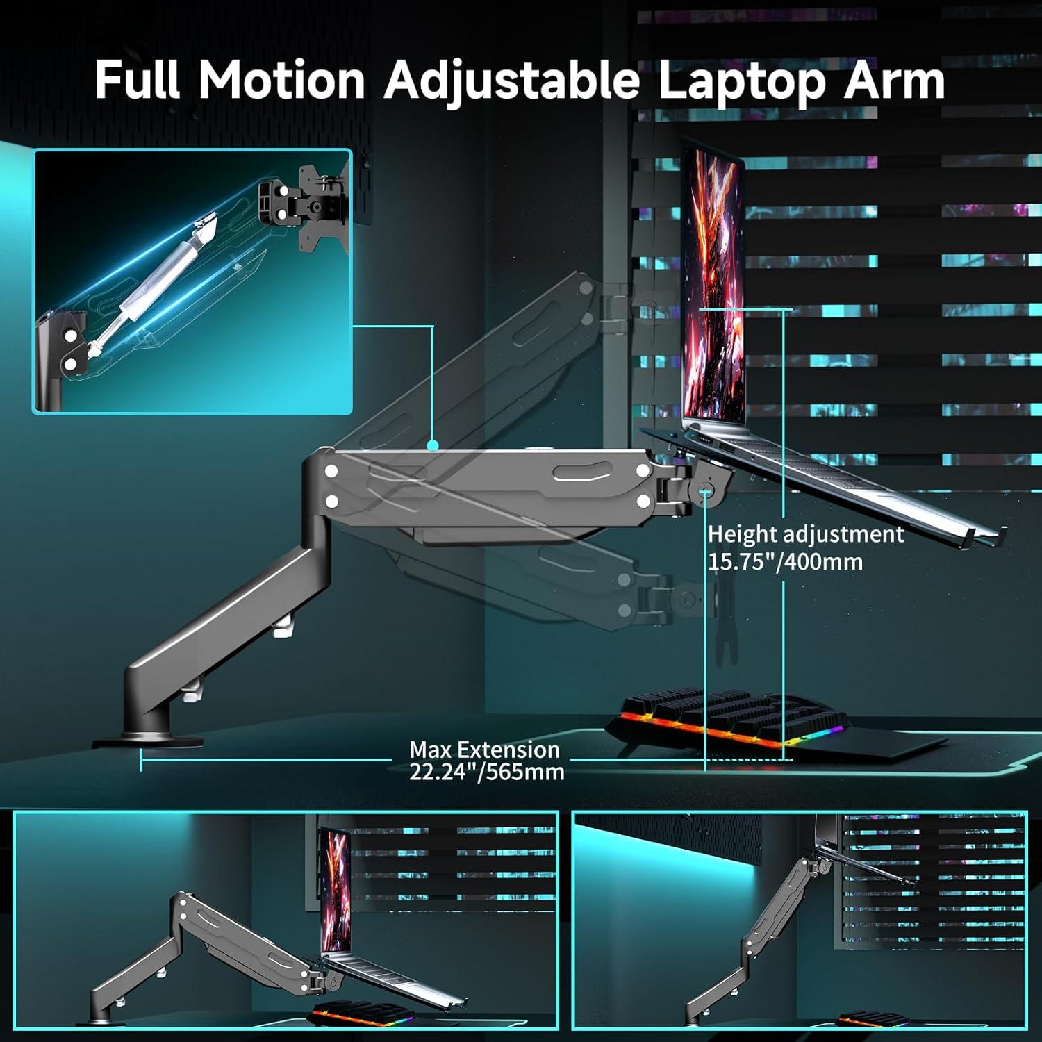 Soporte de Escritorio para Laptop Pholiten MD81V1TP001 2 en 1