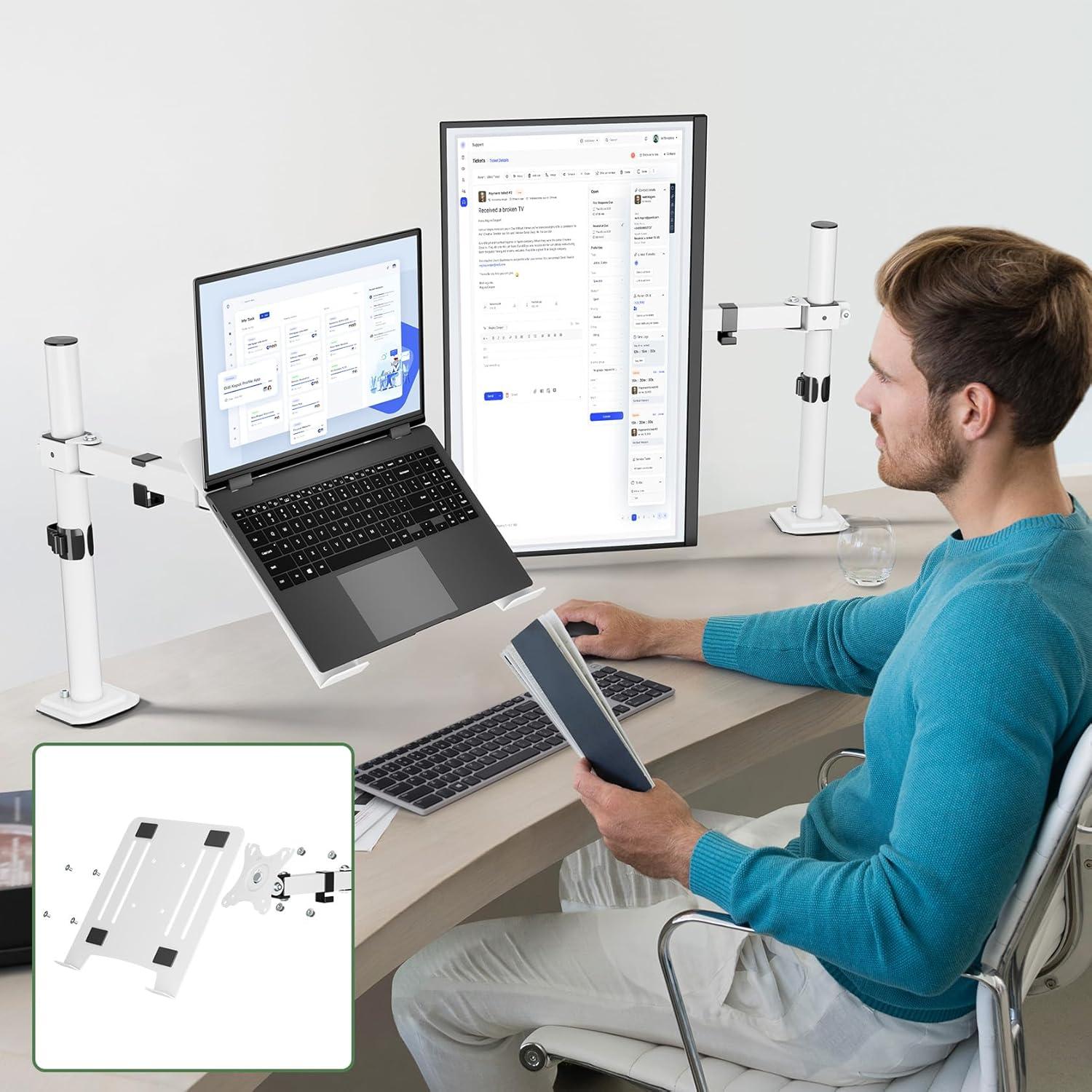 Soporte de Escritorio para Laptop UPGRAVITY Blanco Ajustable