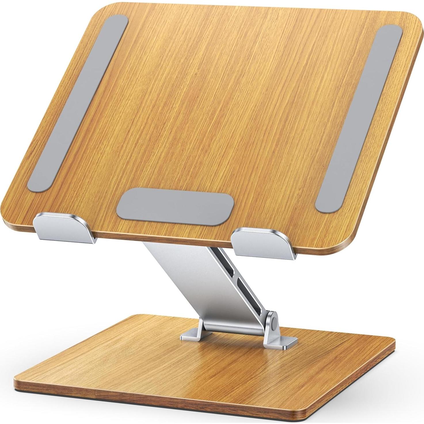 Soporte Ergonómico para Laptop Niweya de Madera y Aluminio 10-16"