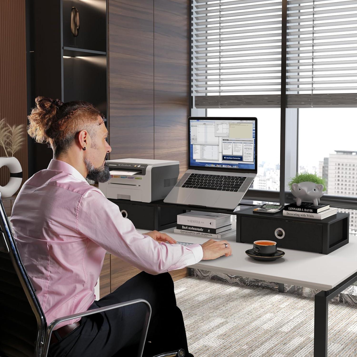 Soporte para Monitor WESTREE Ajustable con Cajones 5 Niveles