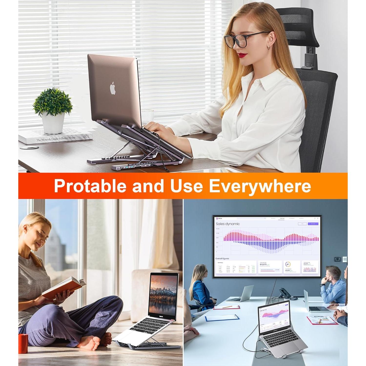 Hub USB C 8 en 1 Mukiya con HDMI 4K y 2 USB 3.0