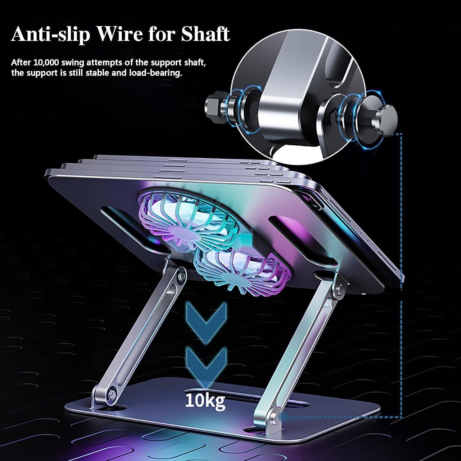 Soporte de Laptop Ajustable Eiyikof con Ventilador - Gris