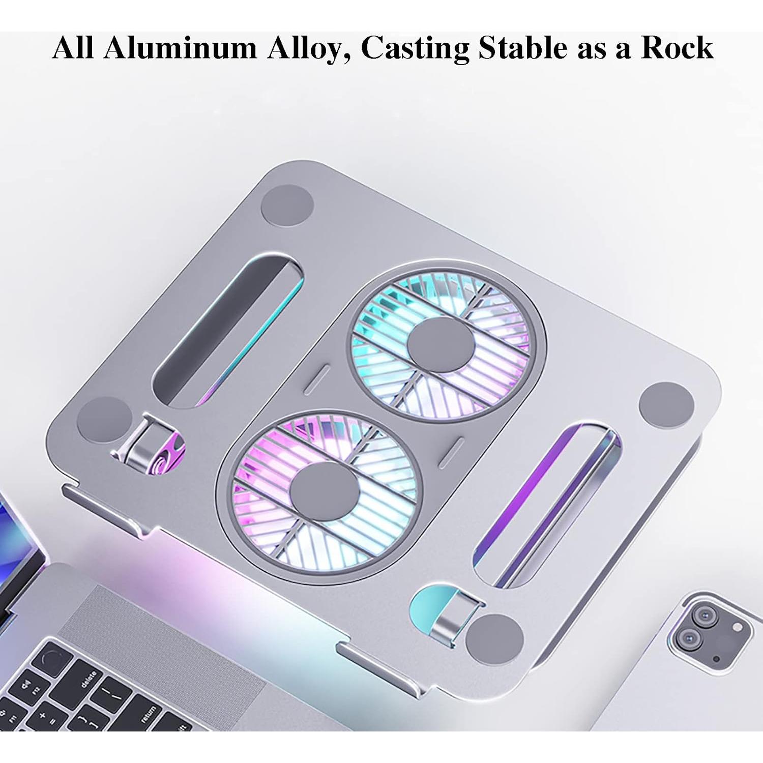 Soporte de Laptop Ajustable Eiyikof con Ventilador - Gris