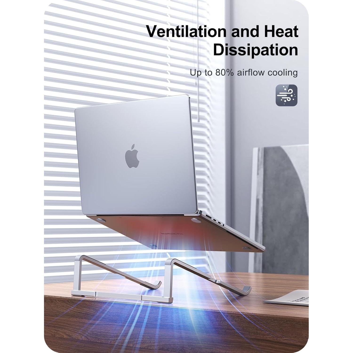 Soporte Plegable para Laptop MOKURU Aluminio 24.4x7.9cm Plateado