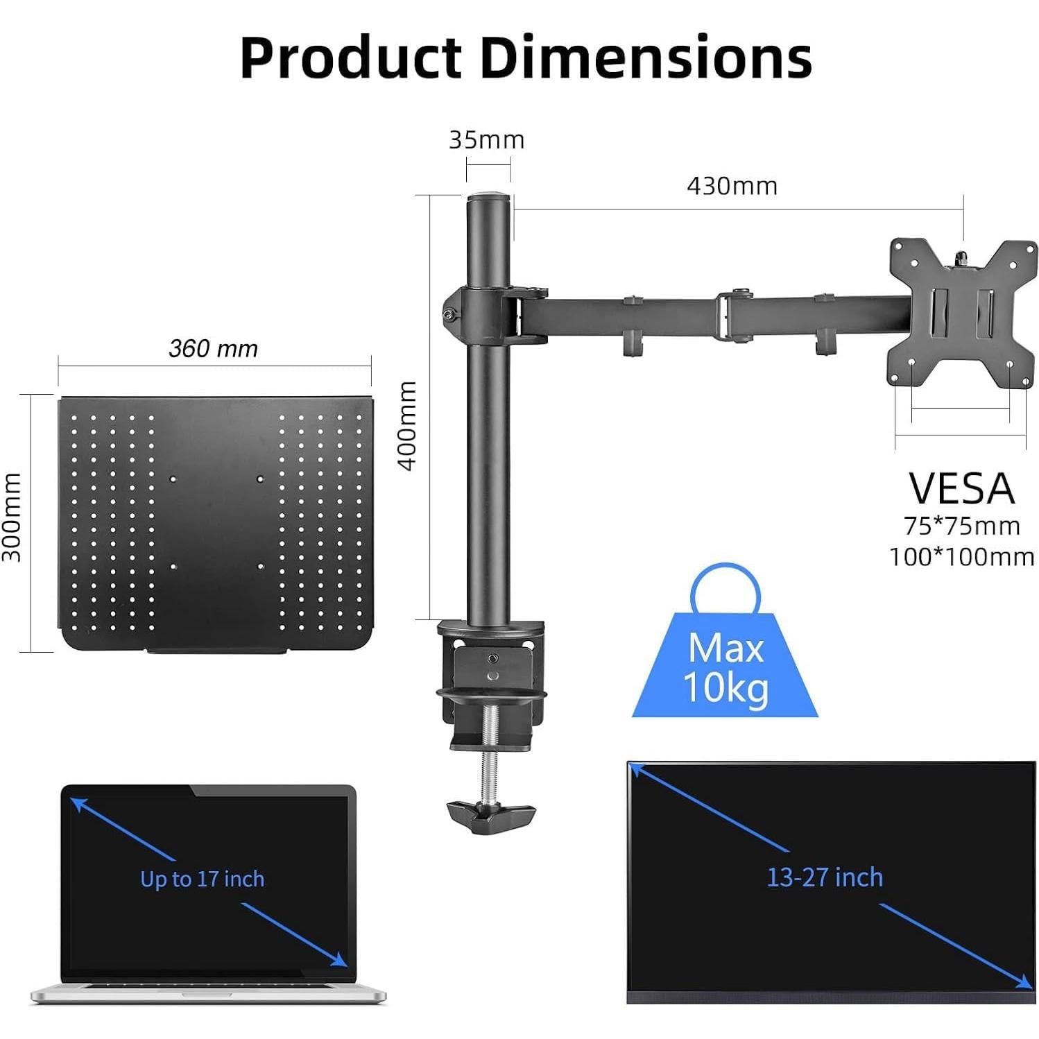 Soporte de escritorio para laptop Suptek MD6421TP003 ajustable