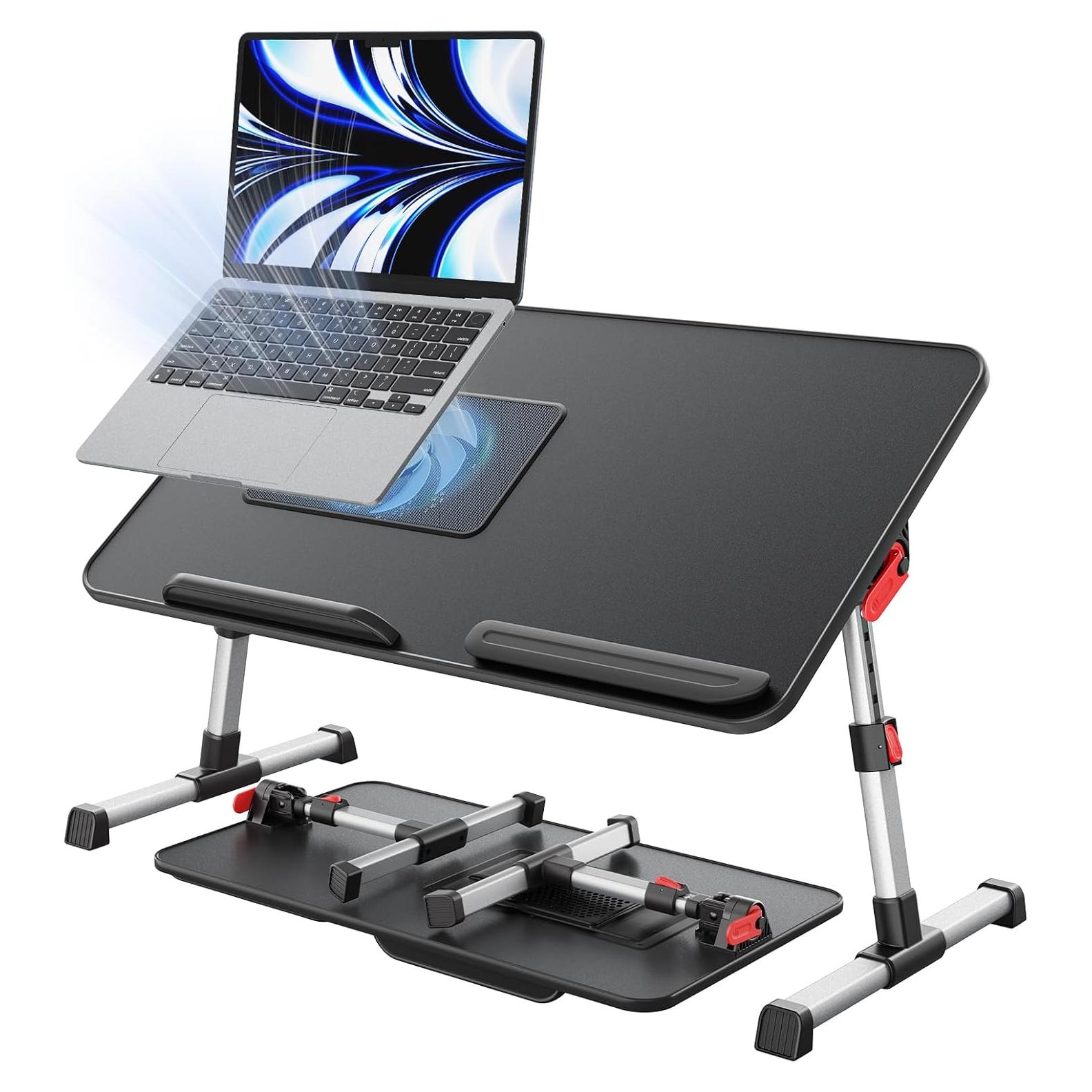 Escritorio Plegable para Laptop SAIJI con Ventilador Negro