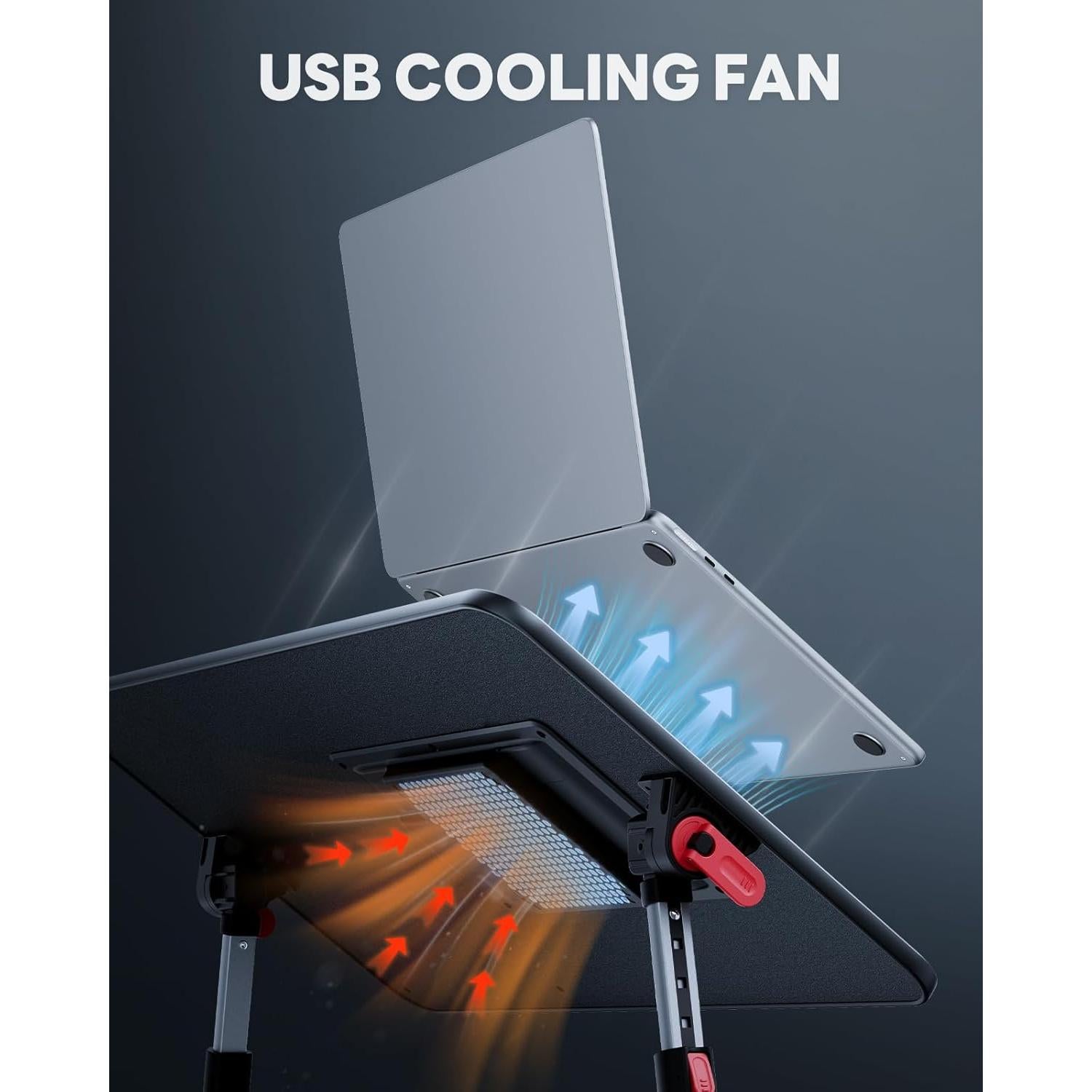 Escritorio Plegable para Laptop SAIJI con Ventilador Negro