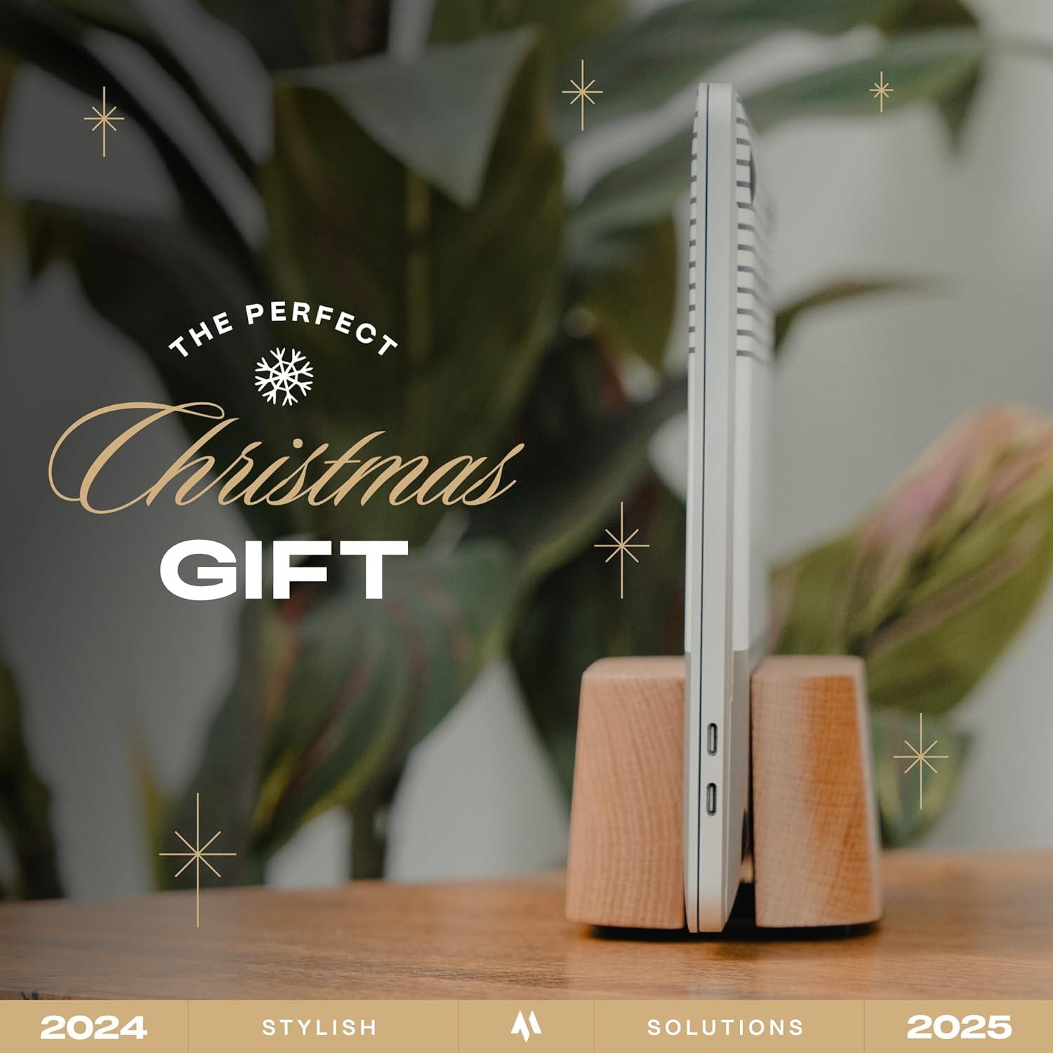 Soporte Vertical Ajustable para Laptop COREMINDED Nuez Sólida