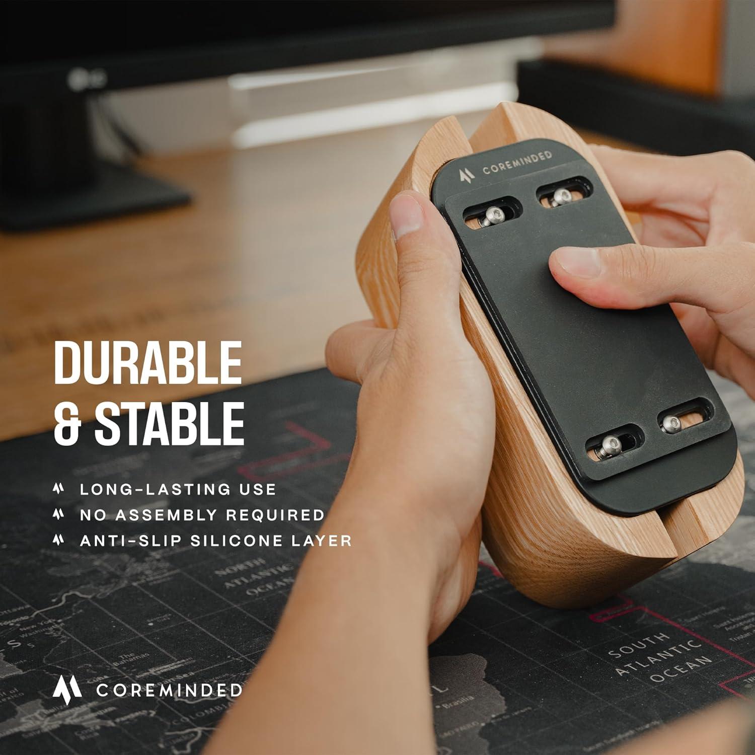 Soporte Vertical Ajustable para Laptop COREMINDED Nuez Sólida