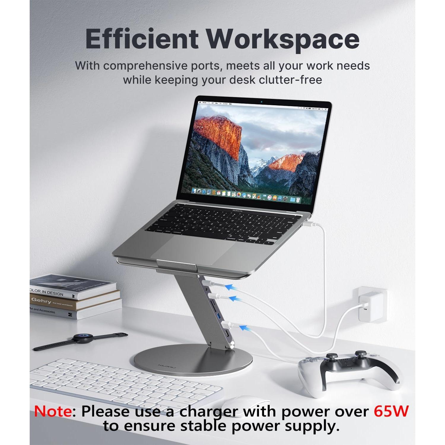 Soporte de Laptop Ajustable Kuxiu 8 en 1 USB-C 10-17" Gris