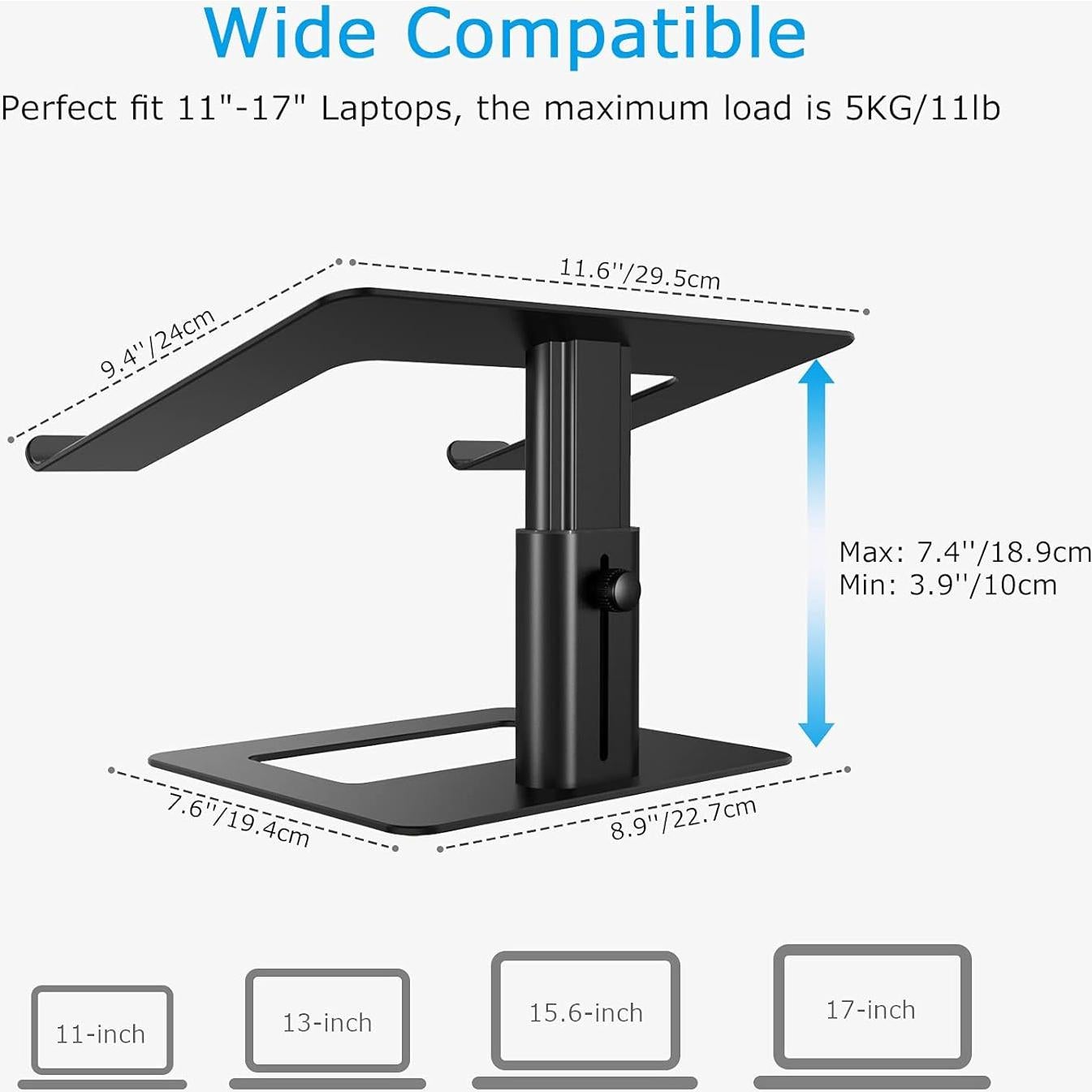 Soporte para Laptop BoYata M6 Negro Ajustable 9.9-18.8 cm