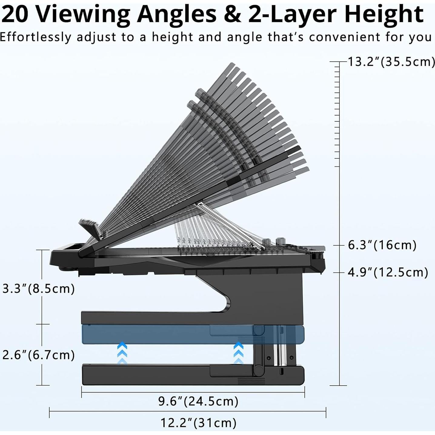 Soporte para Laptop AboveTEK Ajustable 20 Ángulos 10-17" Negro