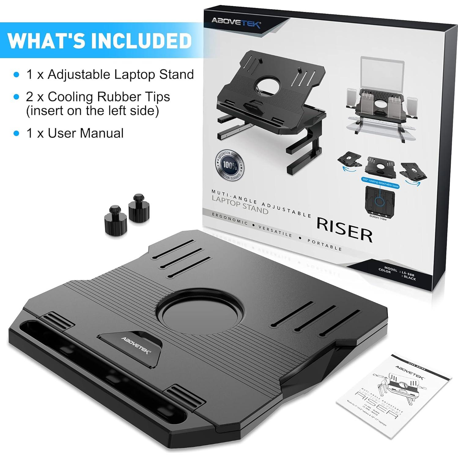 Soporte para Laptop AboveTEK Ajustable 20 Ángulos 10-17" Negro