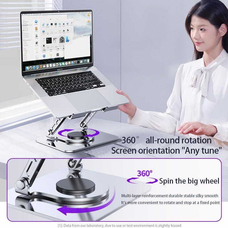 Soporte Ajustable para Laptop 21" Carbono Refinado Plata