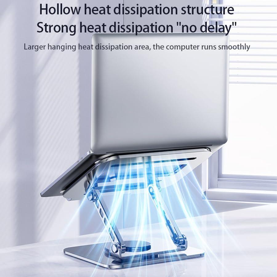 Soporte Ajustable para Laptop 21" Carbono Refinado Plata