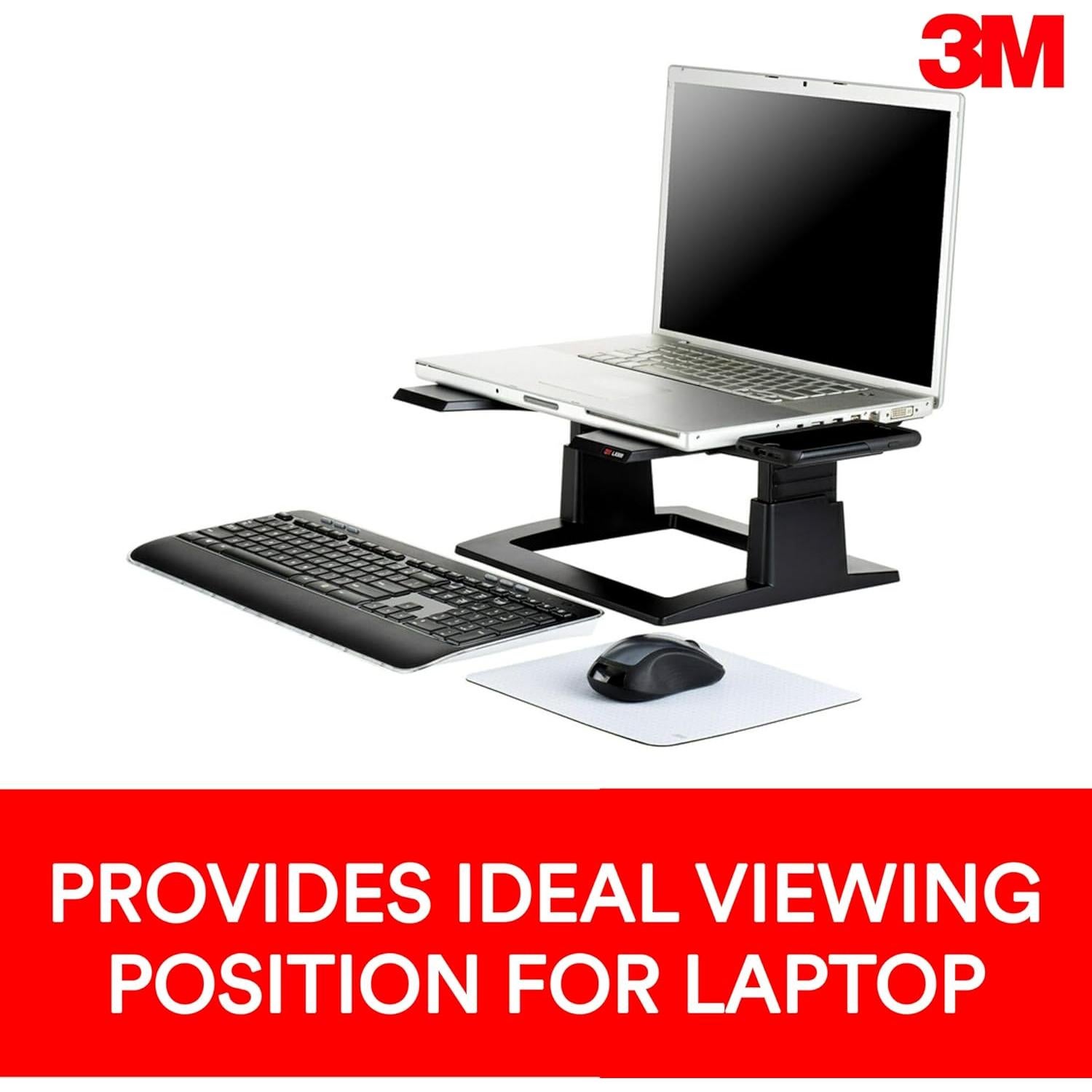 Soporte de Laptop Ajustable 3M LX500, Altura Ergonométrica 10-15 cm