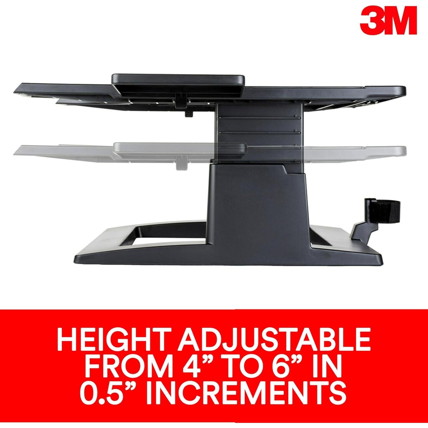 Soporte de Laptop Ajustable 3M LX500, Altura Ergonométrica 10-15 cm